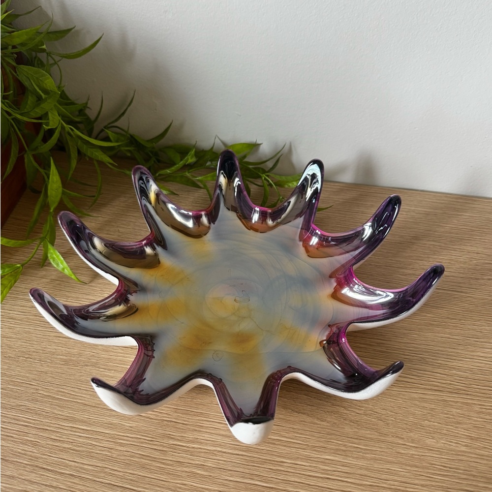 Elegant Multicolor Glass Art Bowl